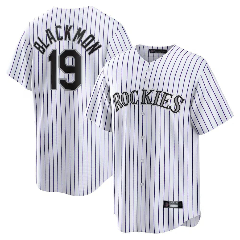 Odoa C.Rockies #19 Charlie Blackmon Player White Game Home Stitched Jerseys