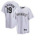 Odoa C.Rockies #19 Charlie Blackmon Player White Game Home Stitched Jerseys