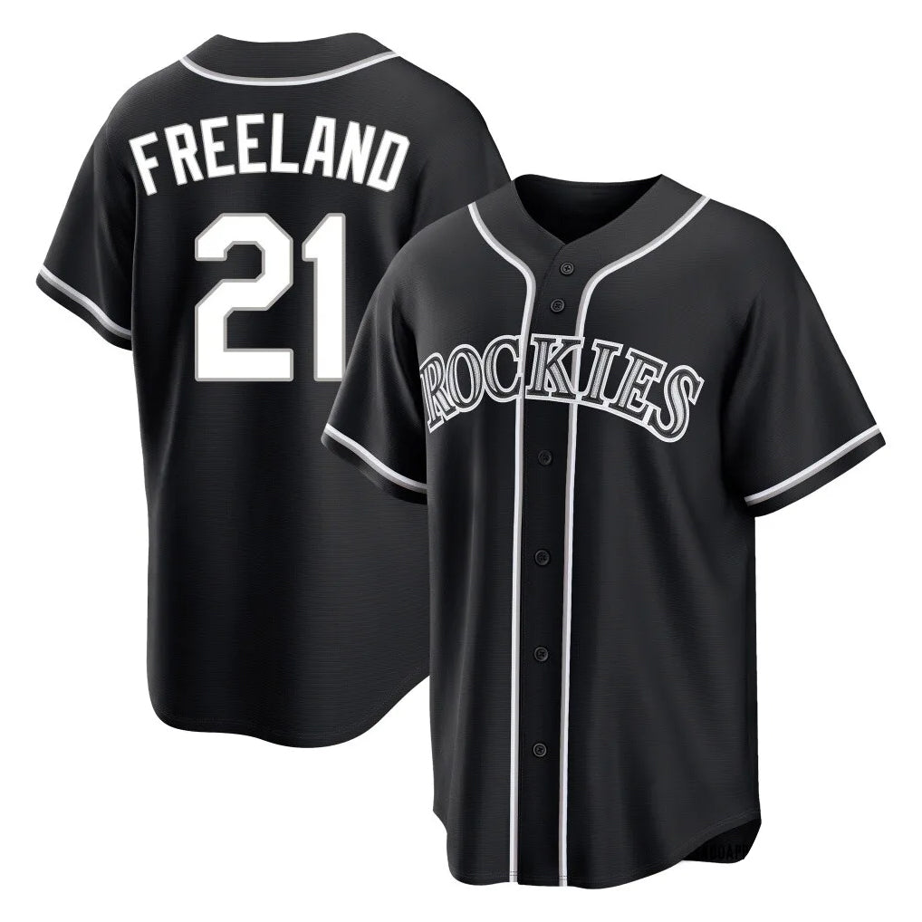 Odoa C.Rockies #21 Kyle Freeland Player Black Fashion Out Home Game Stitched Jerseys