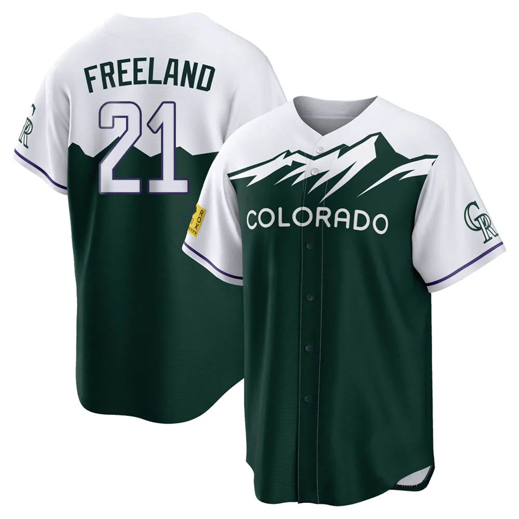 Odoa C.Rockies #21 Kyle Freeland Player Green City Connect Home Game Stitched Jerseys