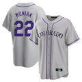 Odoa C.Rockies #22 Mickey Moniak Player Gray Game Home Stitched Jerseys