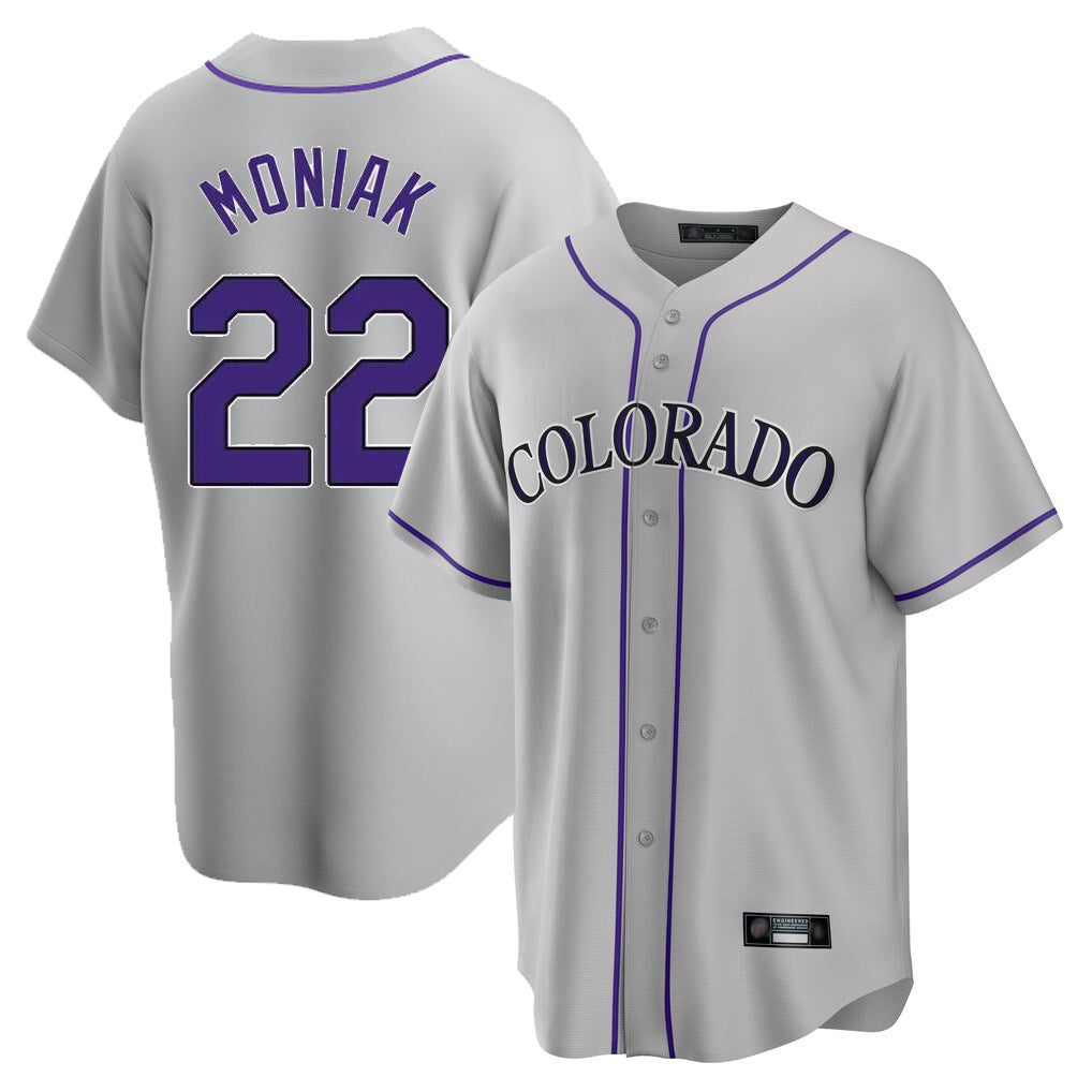 Odoa C.Rockies #22 Mickey Moniak Player Gray Game Home Stitched Jerseys
