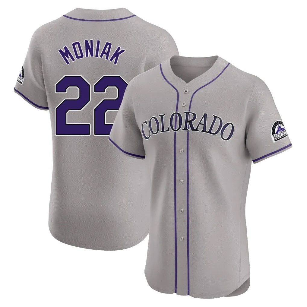 Odoa C.Rockies #22 Mickey Moniak Player Gray Limited Elite Home Stitched Jerseys