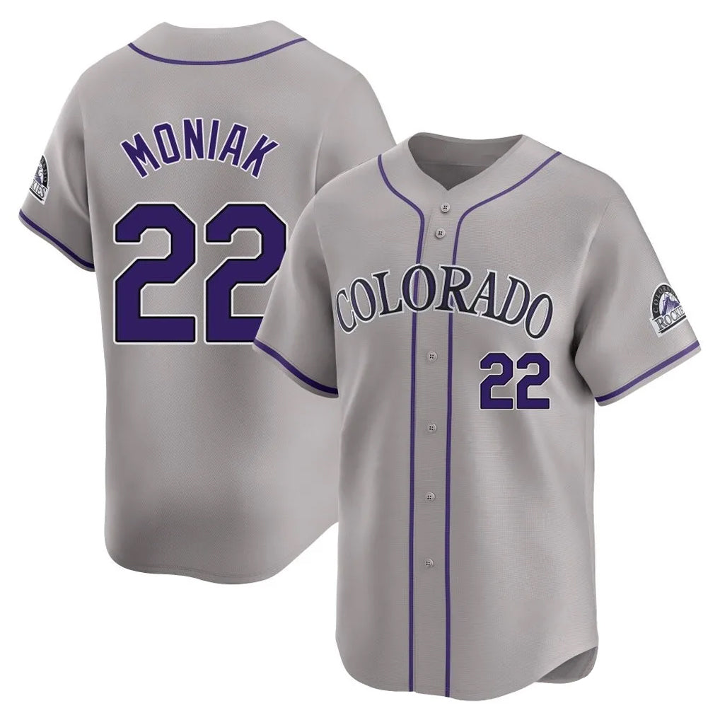 Odoa C.Rockies #22 Mickey Moniak Player Gray Limited Home Stitched Jerseys