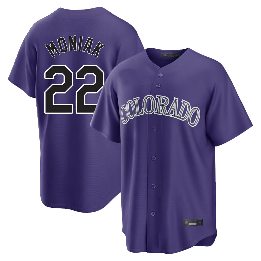 Odoa C.Rockies #22 Mickey Moniak Player Purple Game Home Stitched Jerseys