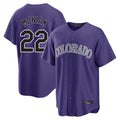 Odoa C.Rockies #22 Mickey Moniak Player Purple Game Home Stitched Jerseys