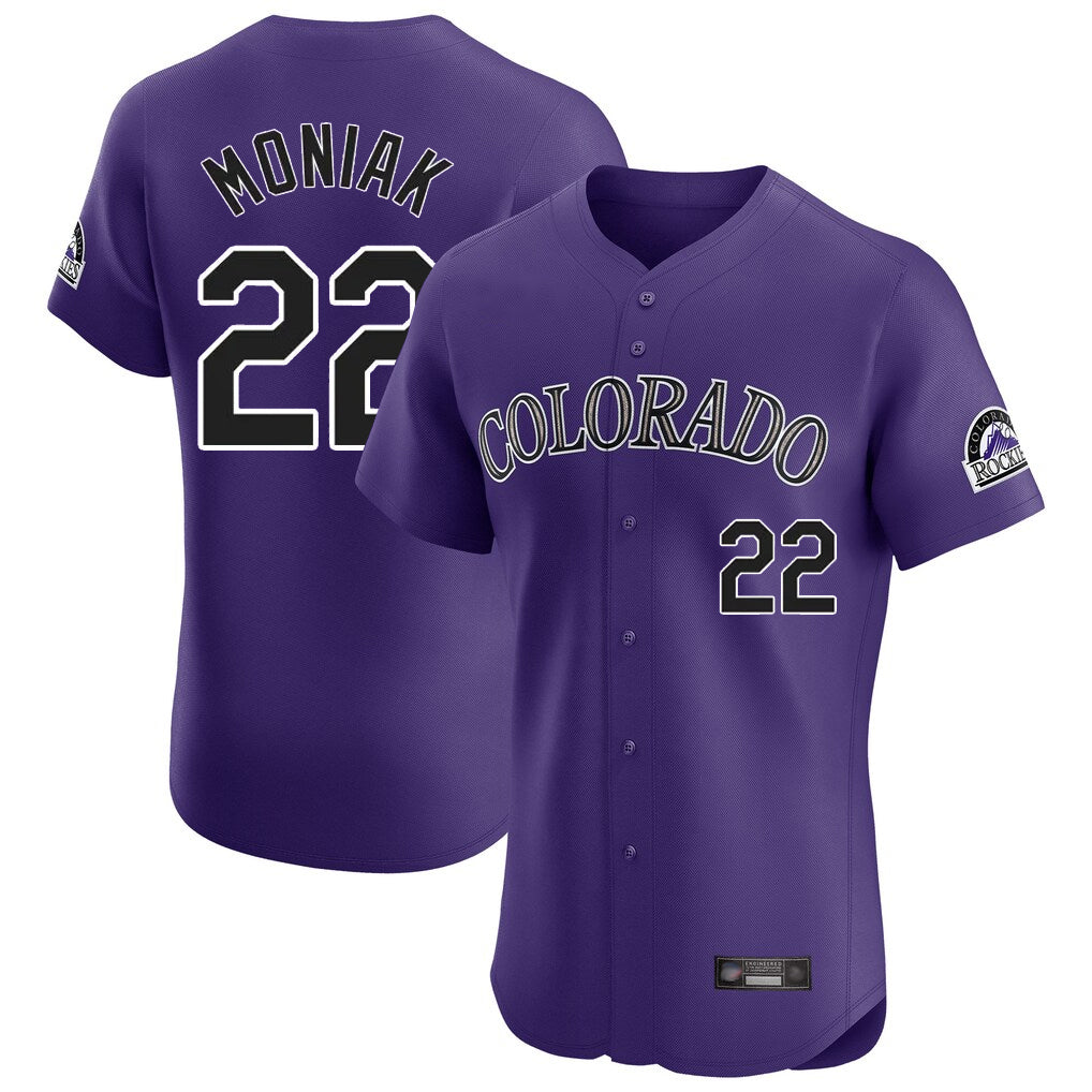 Odoa C.Rockies #22 Mickey Moniak Player Purple Limited Elite Home Stitched Jerseys