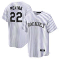 Odoa C.Rockies #22 Mickey Moniak Player White Game Home Stitched Jerseys