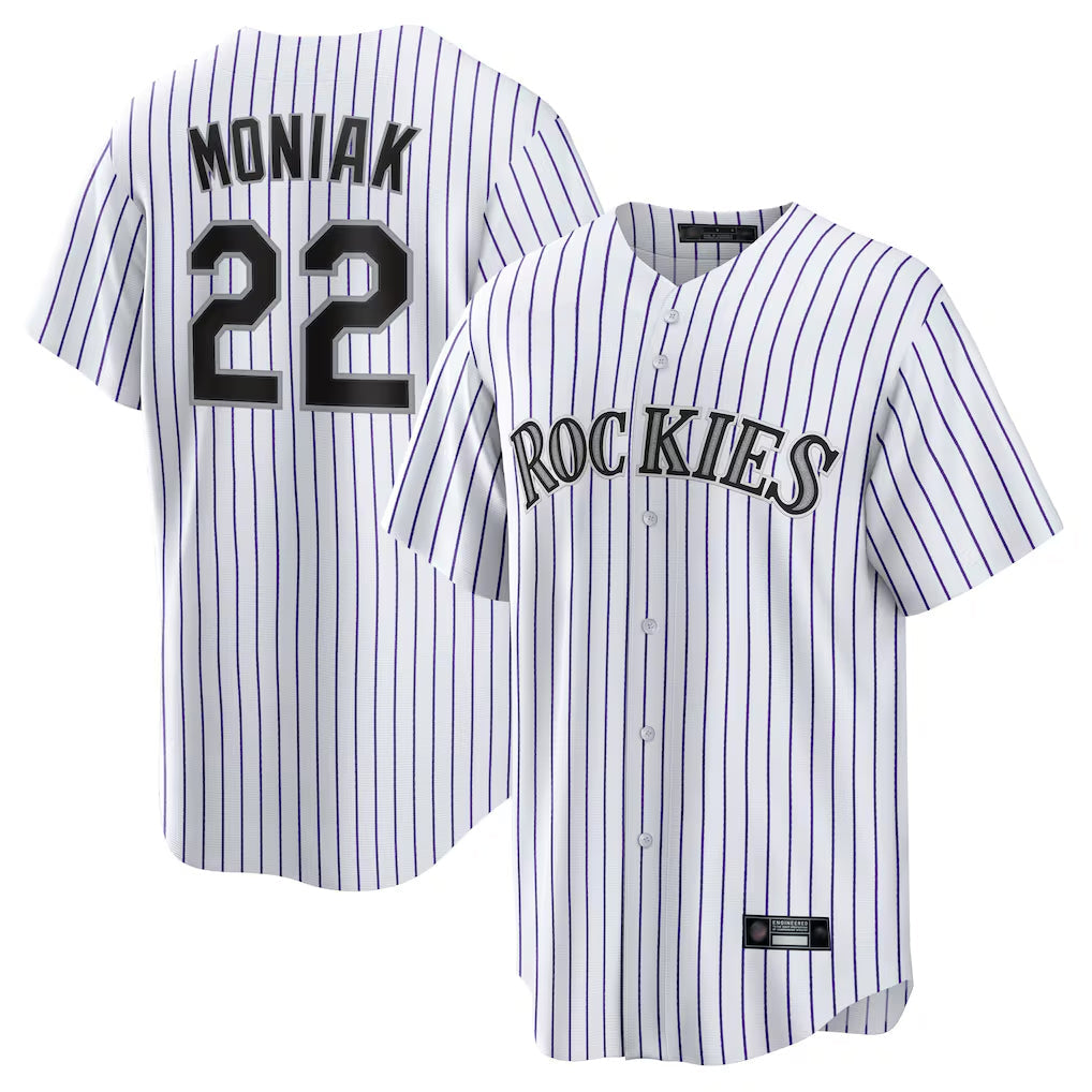 Odoa C.Rockies #22 Mickey Moniak Player White Game Home Stitched Jerseys