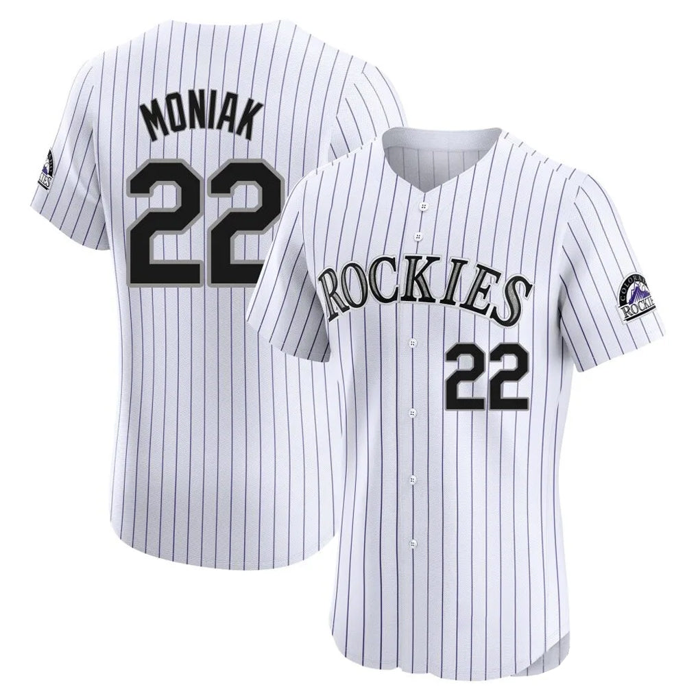 Odoa C.Rockies #22 Mickey Moniak Player White Limited Elite Home Stitched Jerseys
