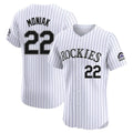 Odoa C.Rockies #22 Mickey Moniak Player White Limited Elite Home Stitched Jerseys