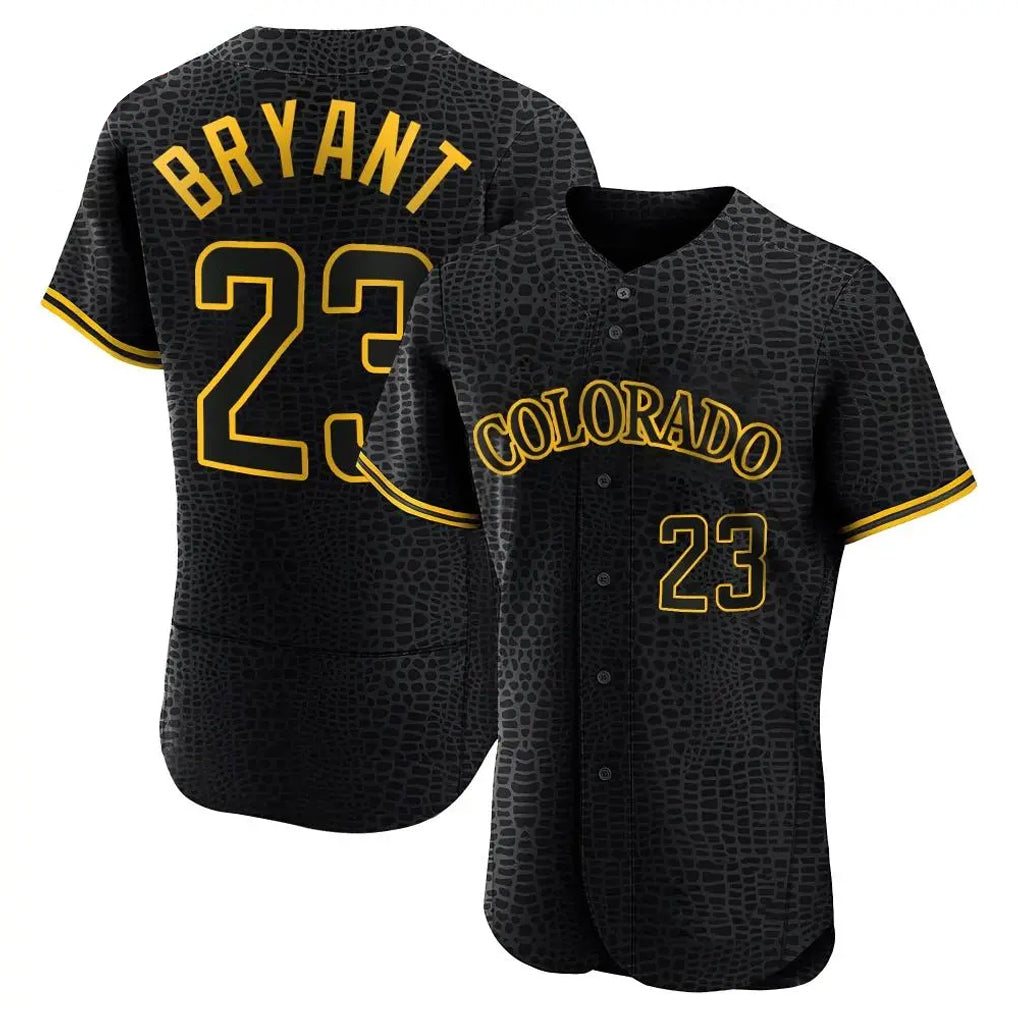Odoa C.Rockies #23 Kris Bryant Player Black Snake Skin City Limited Elite Home Stitched Jerseys