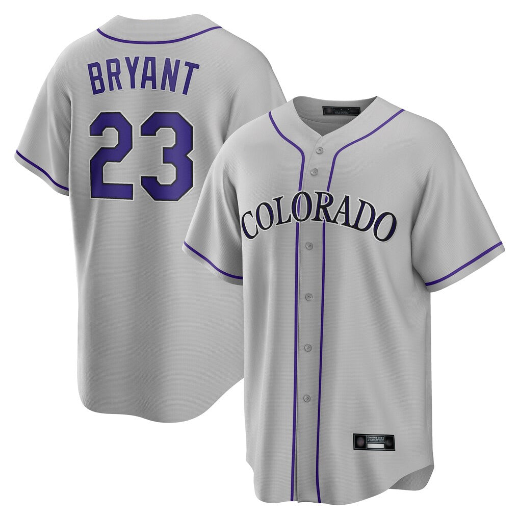 Odoa C.Rockies #23 Kris Bryant Player Gray Game Home Stitched Jerseys