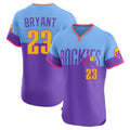 Odoa C.Rockies #23 Kris Bryant Player Purple-Light Blue City Connect Limited Elite Home T-shirt Stitched Jerseys