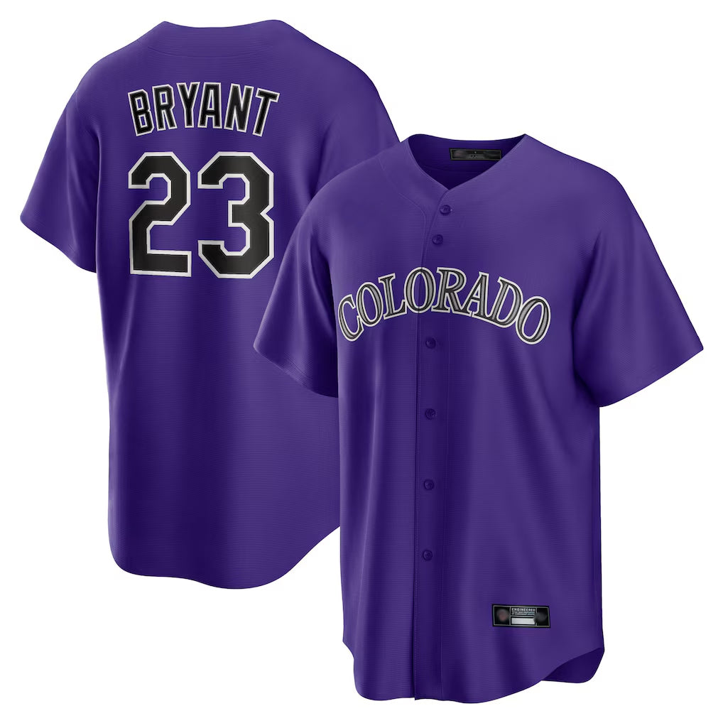 Odoa C.Rockies #23 Kris Bryant Player Purple Game Home Stitched Jerseys