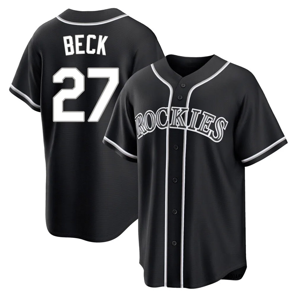 Odoa C.Rockies #27 Jordan Beck Player Black Fashion Out Home Game Stitched Jerseys