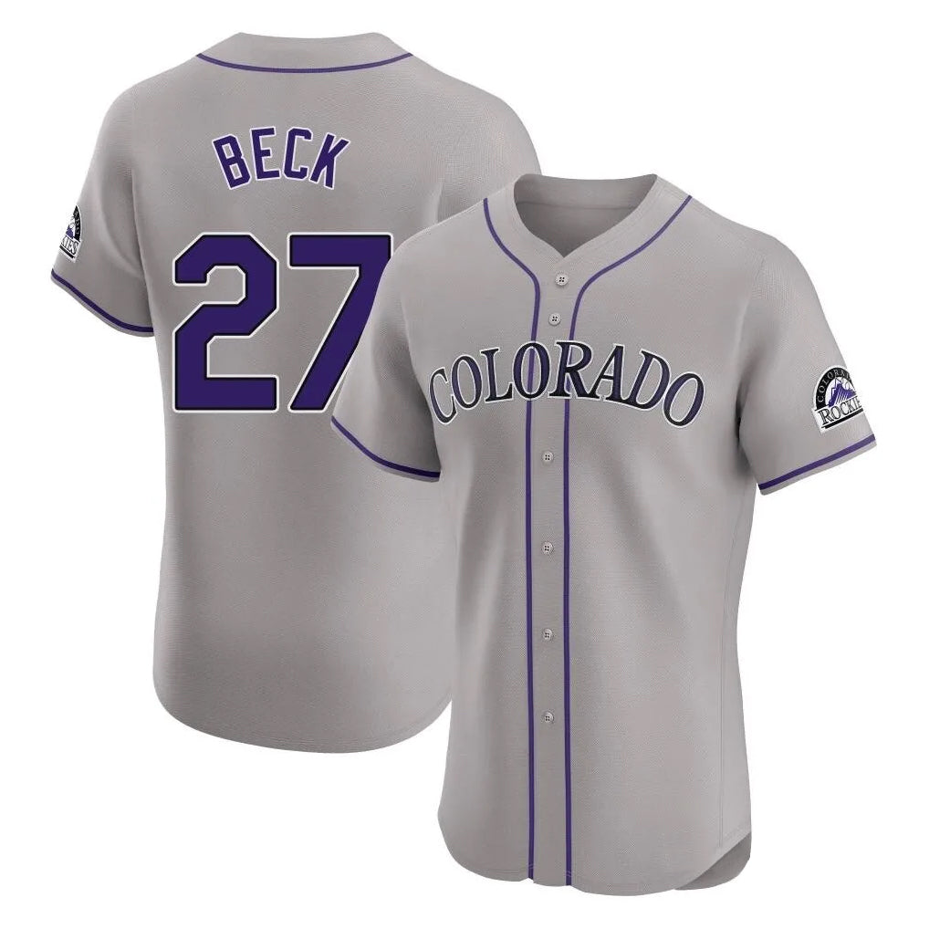 Odoa C.Rockies #27 Jordan Beck Player Gray Limited Elite Home Stitched Jerseys
