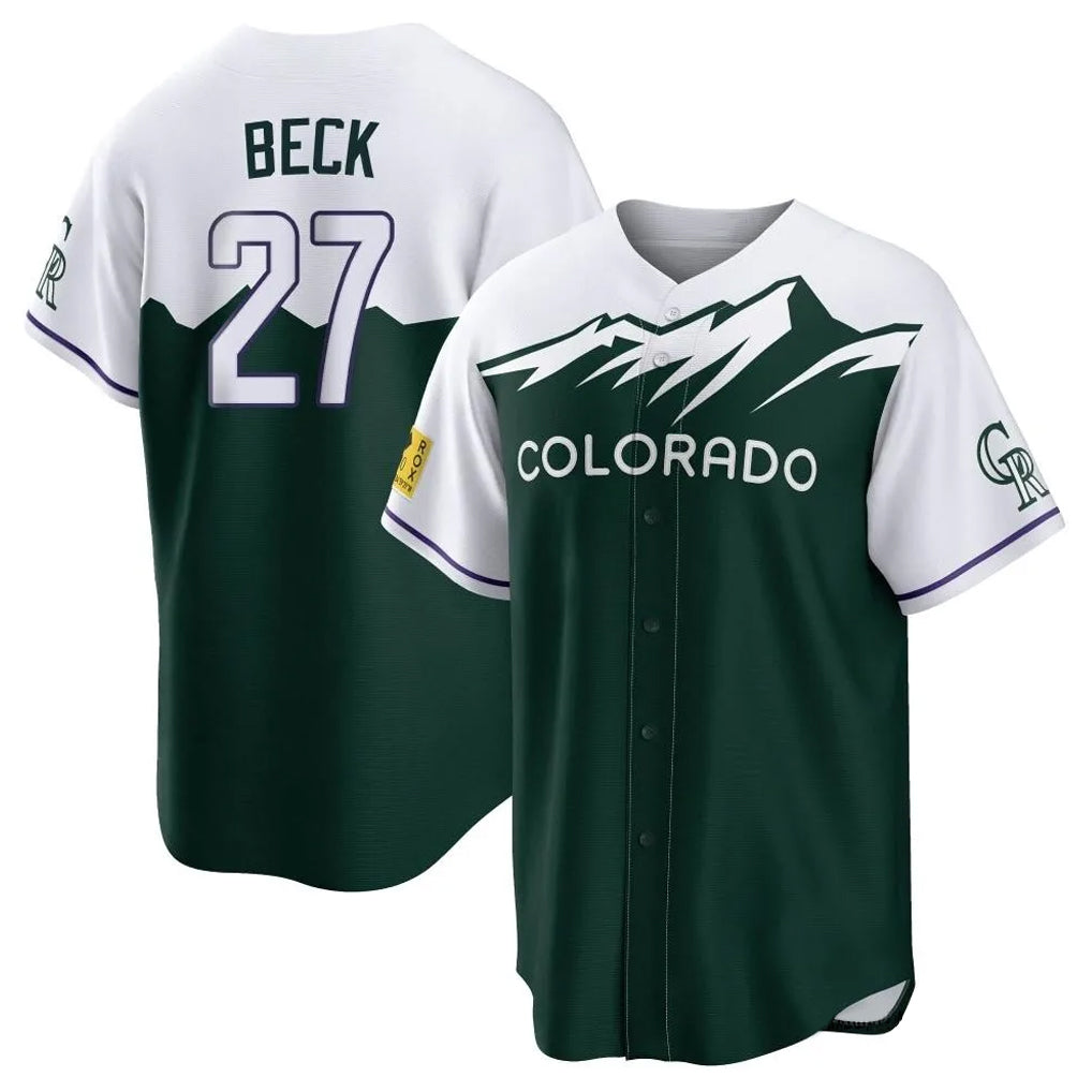 Odoa C.Rockies #27 Jordan Beck Player Green City Connect Home Game Stitched Jerseys