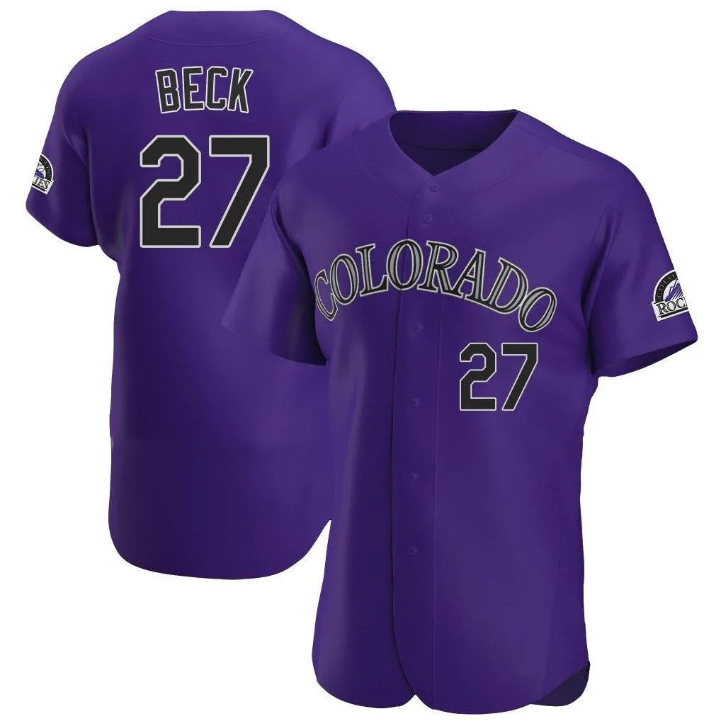 Odoa C.Rockies #27 Jordan Beck Player Purple Limited Elite Home Stitched Jerseys