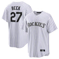 Odoa C.Rockies #27 Jordan Beck Player White Game Home Stitched Jerseys
