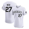 Odoa C.Rockies #27 Jordan Beck Player White Limited Elite Home Stitched Jerseys
