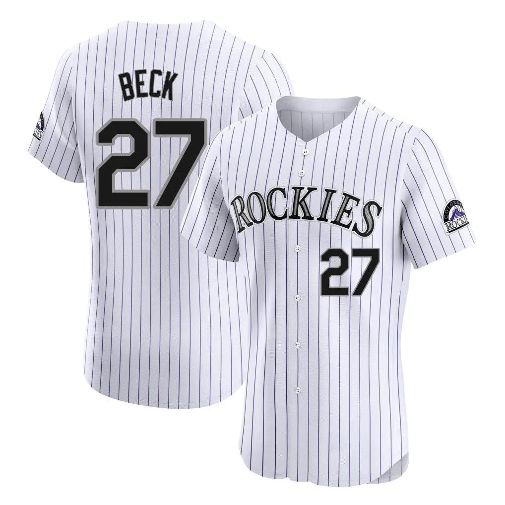Odoa C.Rockies #27 Jordan Beck Player White Limited Elite Home Stitched Jerseys