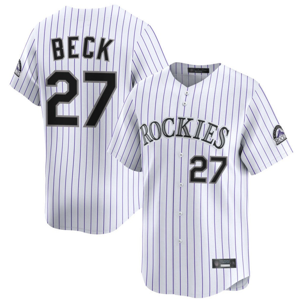 Odoa C.Rockies #27 Jordan Beck Player White Limited Home Stitched Jerseys