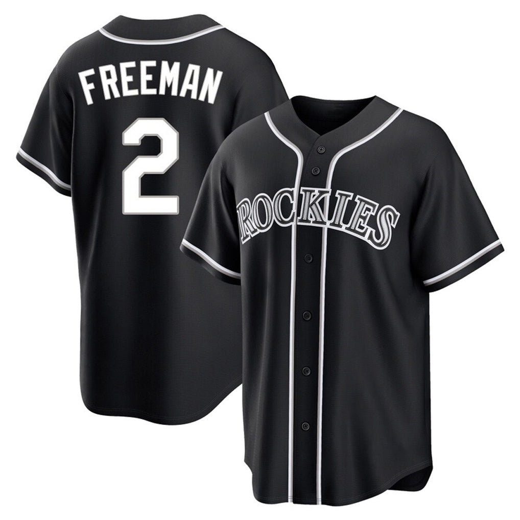 Odoa C.Rockies #2 Tyler Freeman Player Black Fashion Out Home Game Stitched Jerseys
