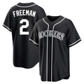 Odoa C.Rockies #2 Tyler Freeman Player Black Fashion Out Home Game Stitched Jerseys