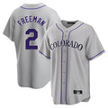 Odoa C.Rockies #2 Tyler Freeman Player Gray Game Home Stitched Jerseys