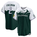 Odoa C.Rockies #2 Tyler Freeman Player Green City Connect Home Game Stitched Jerseys