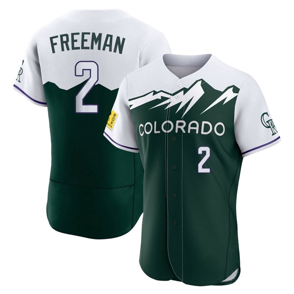 Odoa C.Rockies #2 Tyler Freeman Player Green City Connect Limited Elite Home Stitched Jerseys