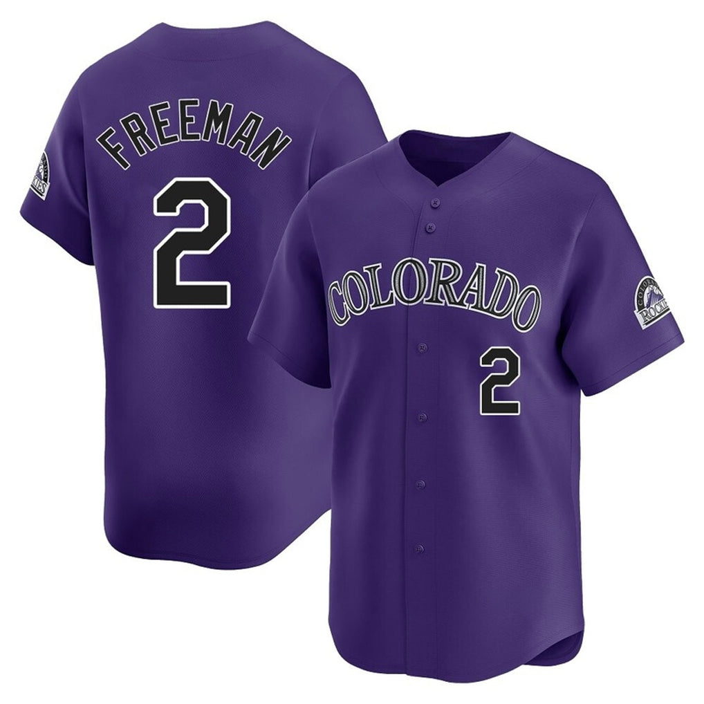Odoa C.Rockies #2 Tyler Freeman Player Purple Limited Home Stitched Jerseys