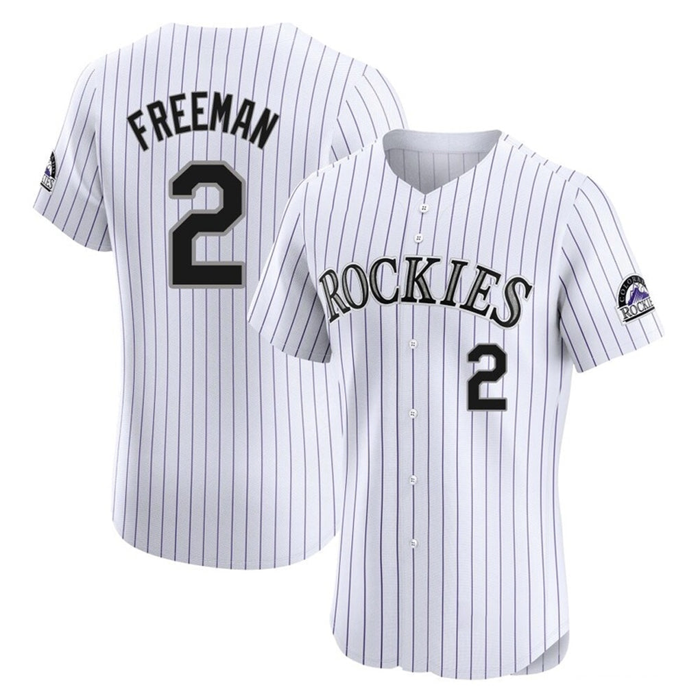 Odoa C.Rockies #2 Tyler Freeman Player White Limited Elite Home Stitched Jerseys
