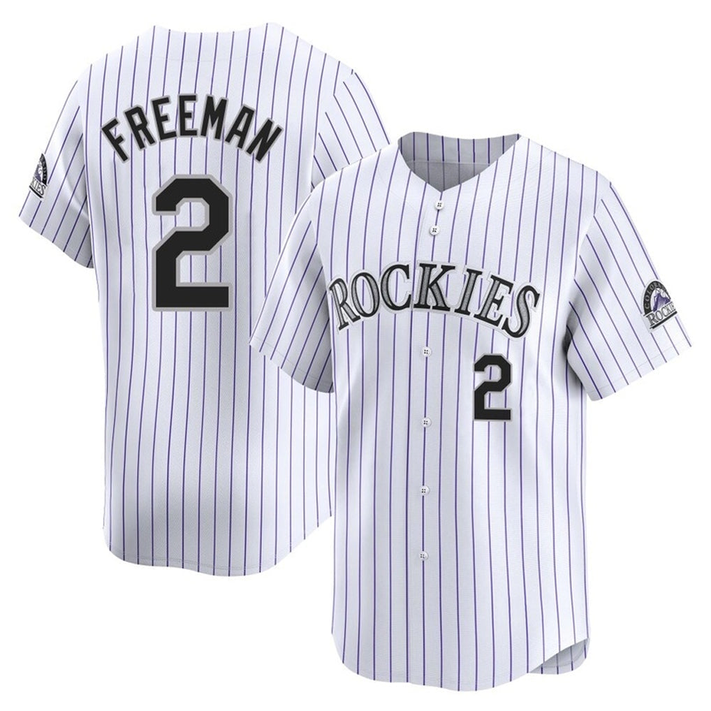 Odoa C.Rockies #2 Tyler Freeman Player White Limited Home Stitched Jerseys