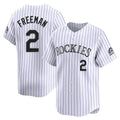 Odoa C.Rockies #2 Tyler Freeman Player White Limited Home Stitched Jerseys