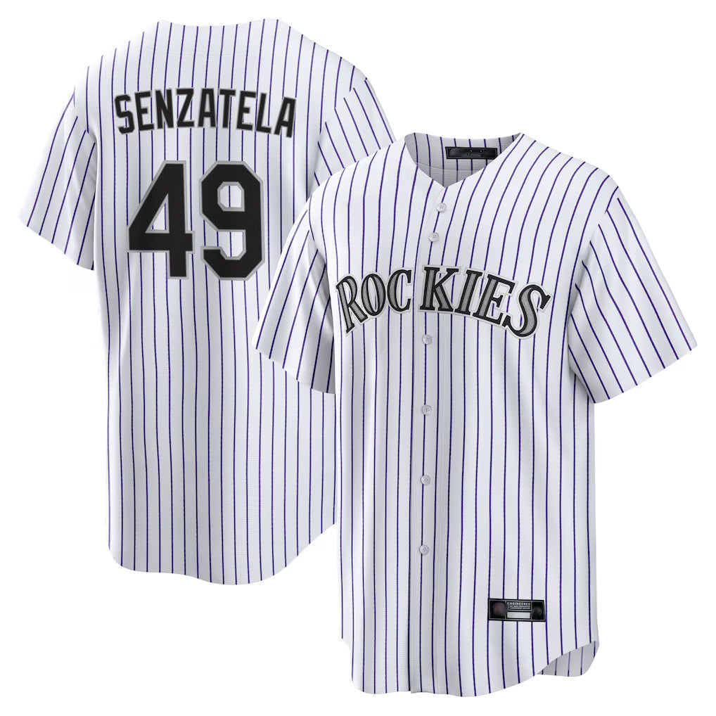 Odoa C.Rockies #49 Antonio Senzatela Player White Game Home Stitched Jerseys