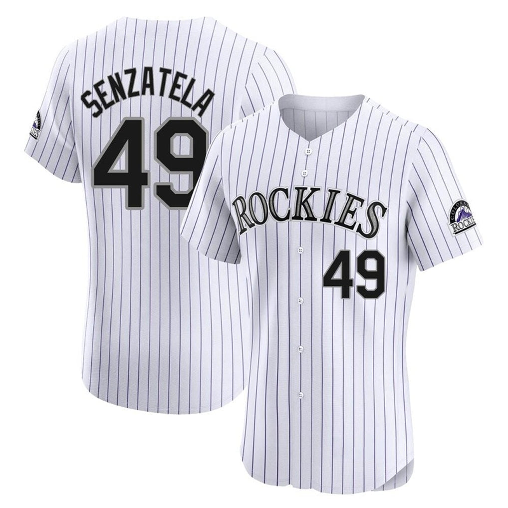 Odoa C.Rockies #49 Antonio Senzatela Player White Limited Elite Home Stitched Jerseys