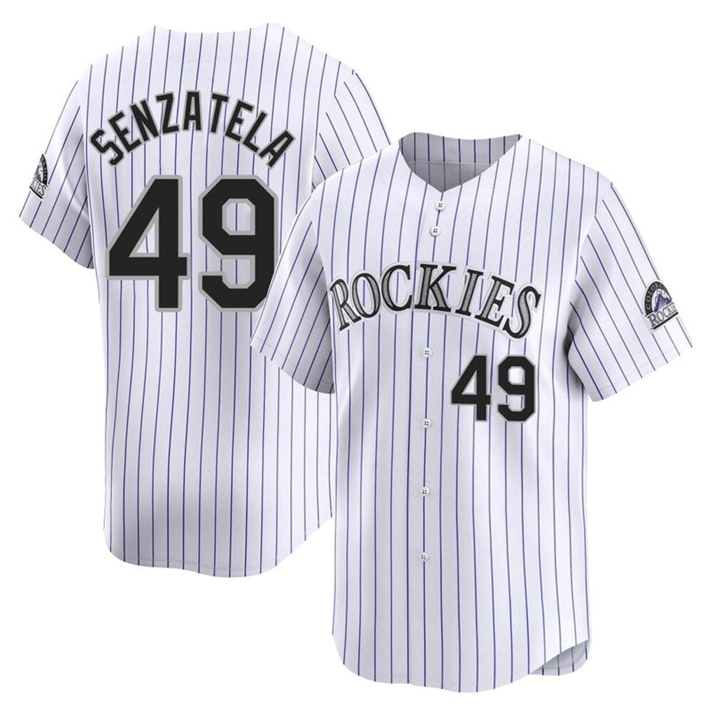 Odoa C.Rockies #49 Antonio Senzatela Player White Limited Home Stitched Jerseys