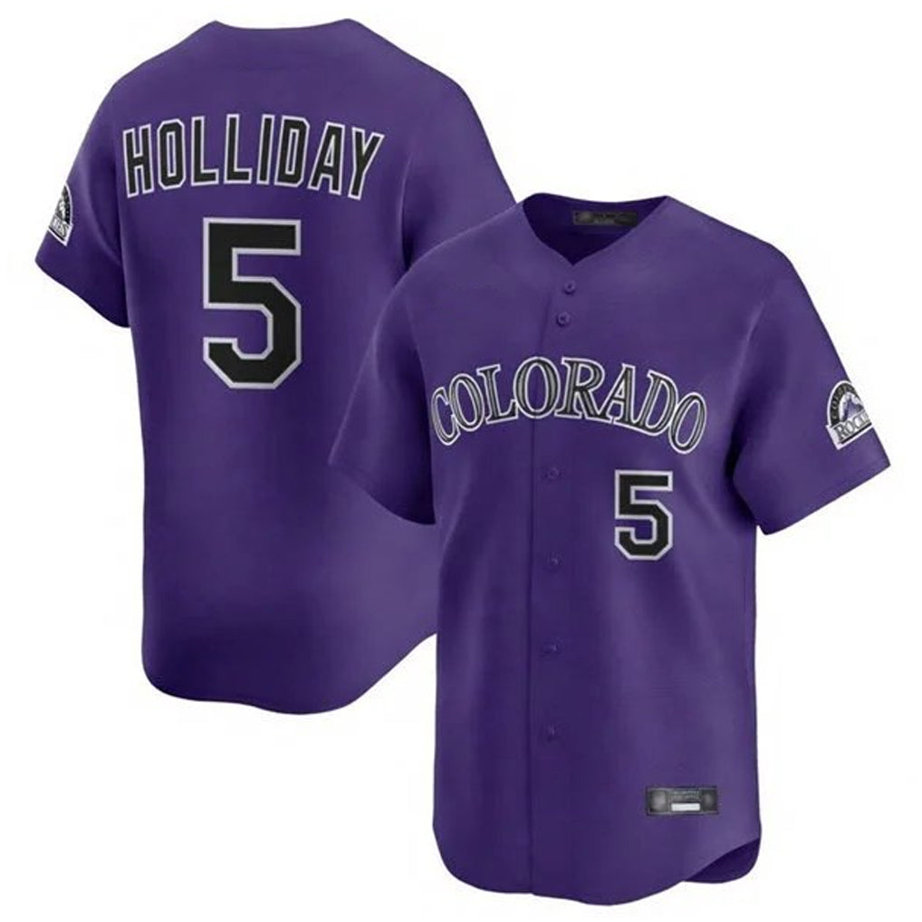 Odoa C.Rockies #5 Matt Holliday Player Purple Limited Home Stitched Jerseys
