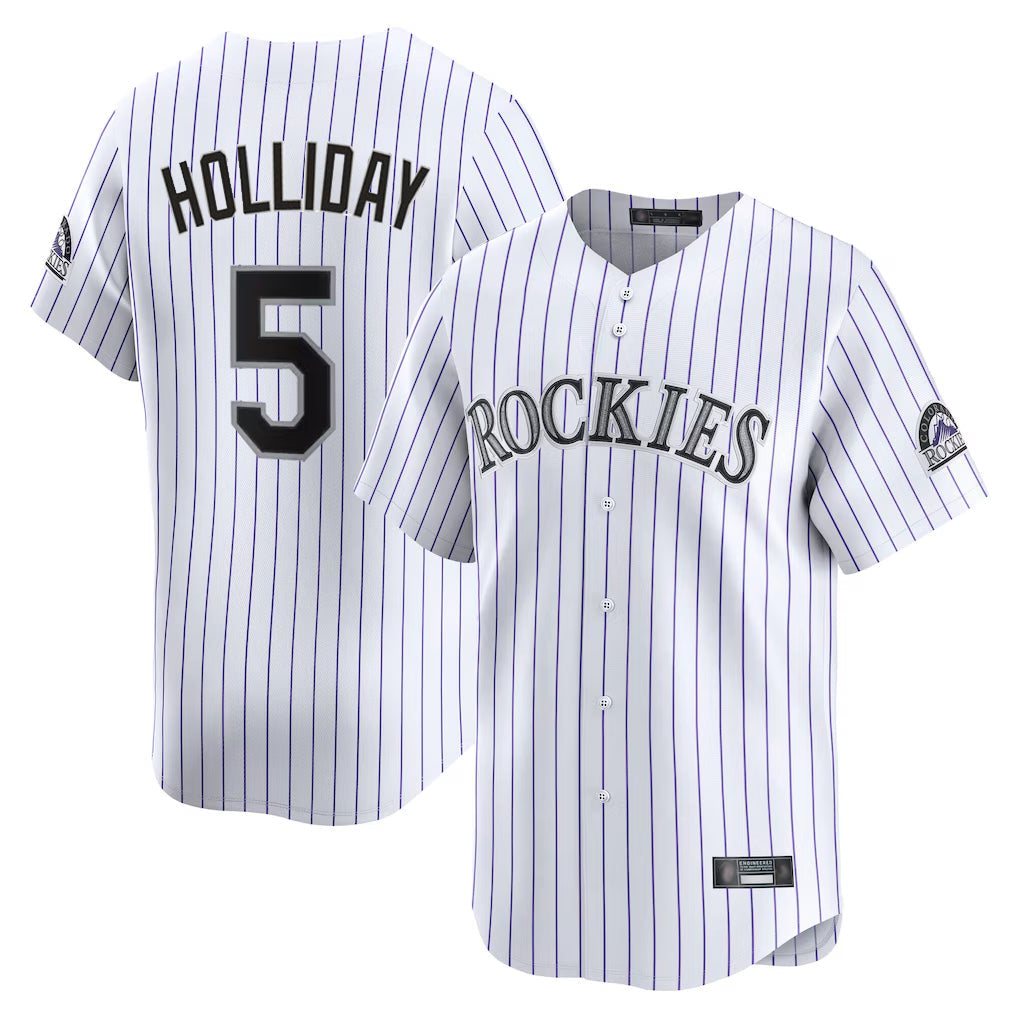 Odoa C.Rockies #5 Matt Holliday Player White Limited Home Stitched Jerseys