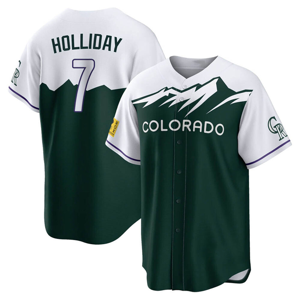 Odoa C.Rockies #7 Matt Holliday Player Green City Connect Home Game Stitched Jerseys