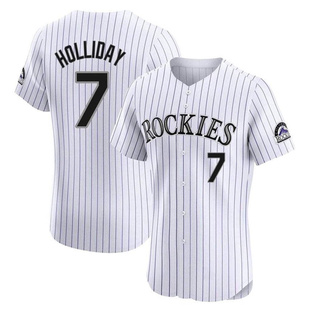Odoa C.Rockies #7 Matt Holliday Player White Limited Elite Home Stitched Jerseys