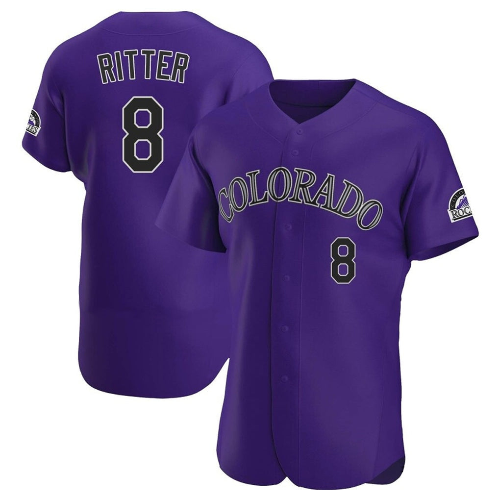 Odoa C.Rockies #8 Ryan Ritter Player Purple Limited Elite Home Stitched Jerseys