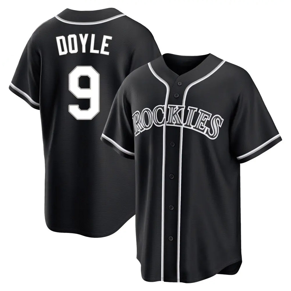 Odoa C.Rockies #9 Brenton Doyle Player Black Fashion Out Home Game Stitched Jerseys