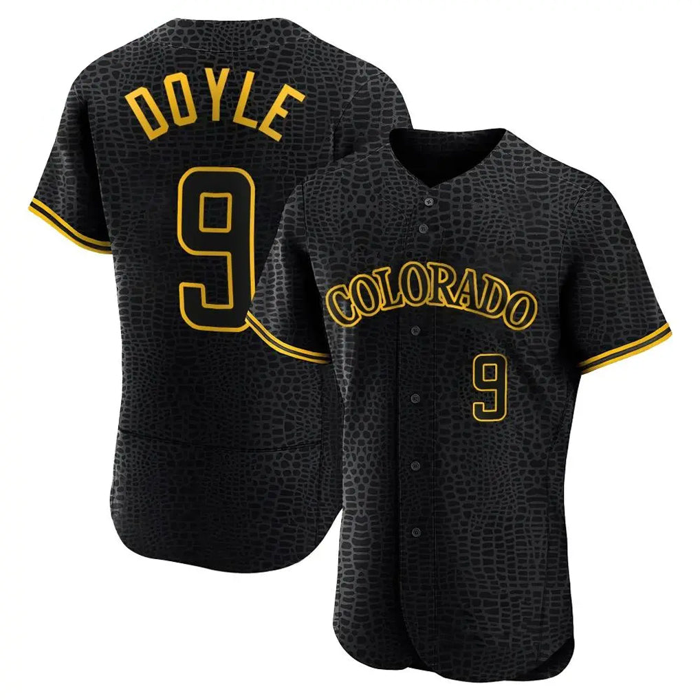 Odoa C.Rockies #9 Brenton Doyle Player Black Snake Skin City Limited Elite Home Stitched Jerseys