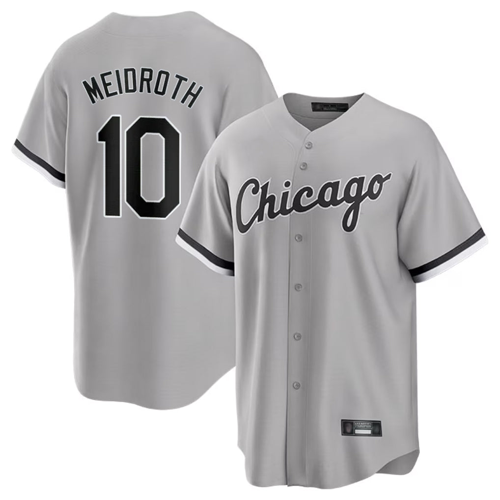 Odoa C.White Sox #10 Chase Meidroth Player Gray Road Limited Home Stitched Jerseys