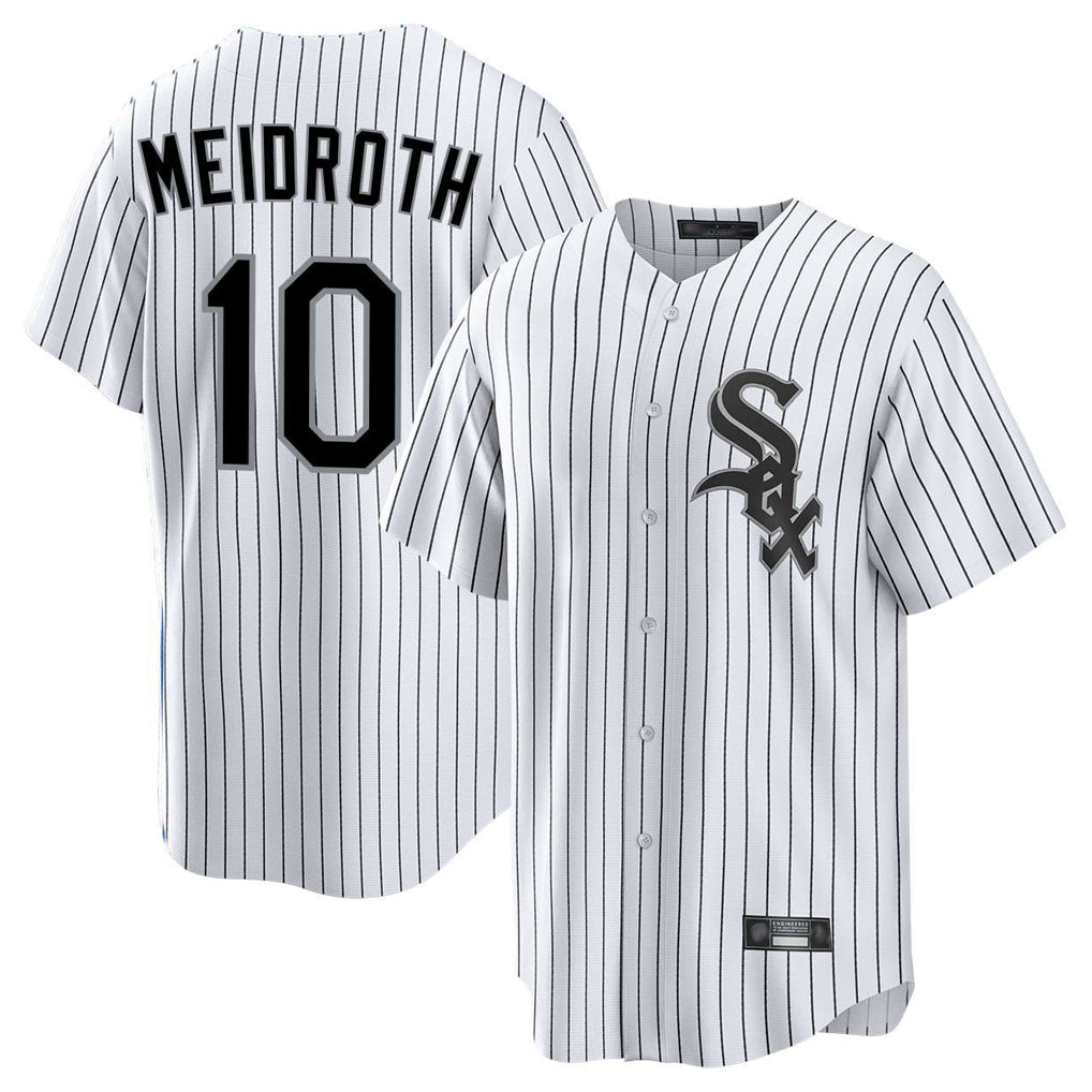 Odoa C.White Sox #10 Chase Meidroth Player White Stripe Home Game Stitched Jerseys