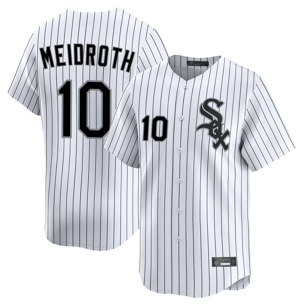 Odoa C.White Sox #10 Chase Meidroth Player White Stripe Limited Home Stitched Jerseys