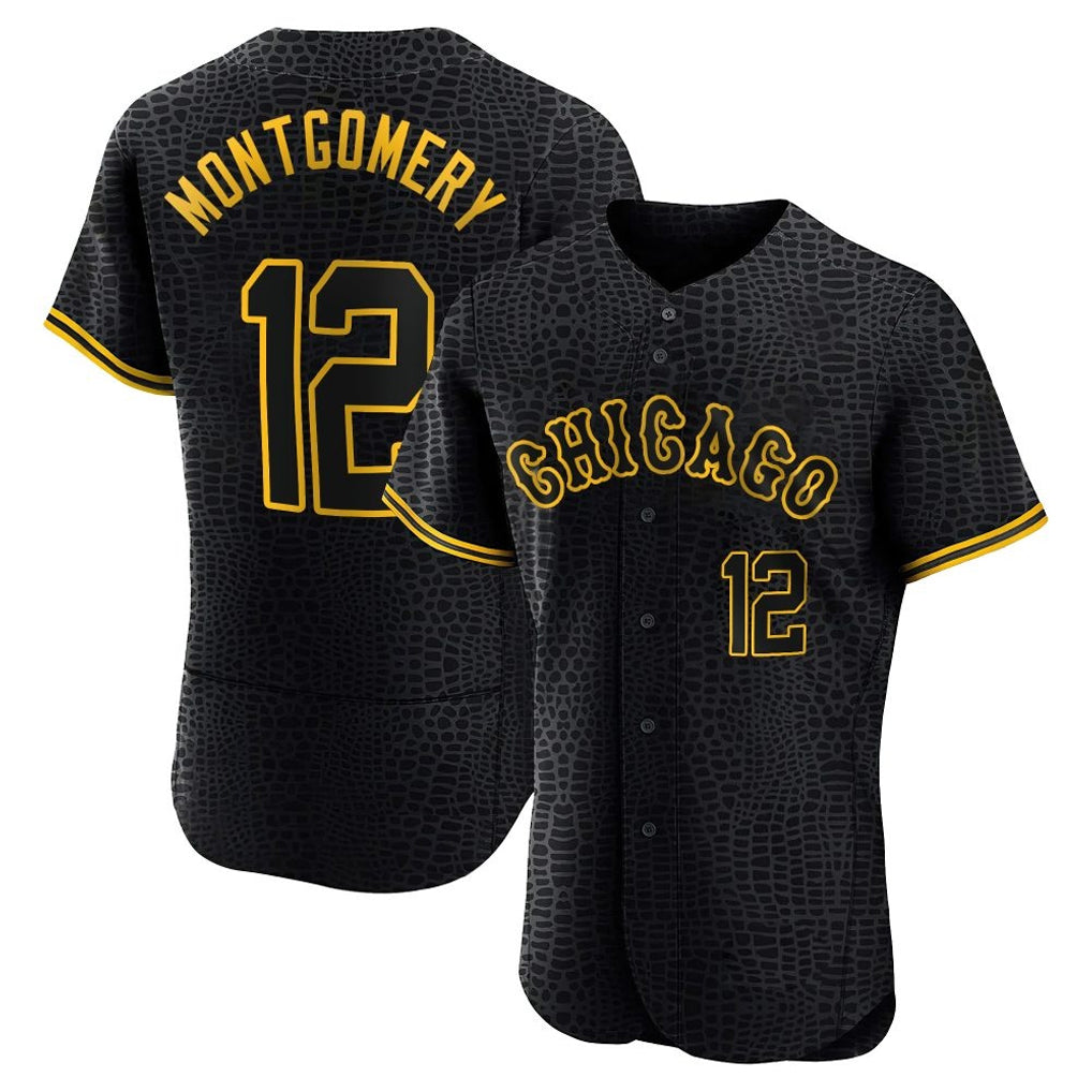 Odoa C.White Sox #12 Colson Montgomery Player Black Snake Skin City Limited Elite Home Stitched Jerseys